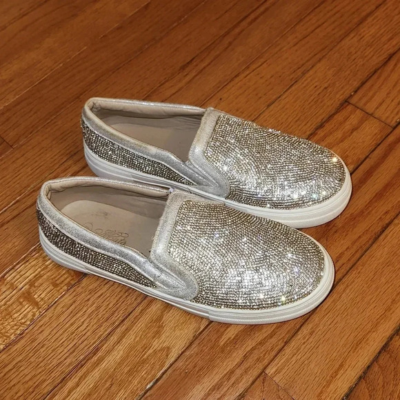 Moata Silver Bedazzled Slip On Sneakers - Picture 4 of 4